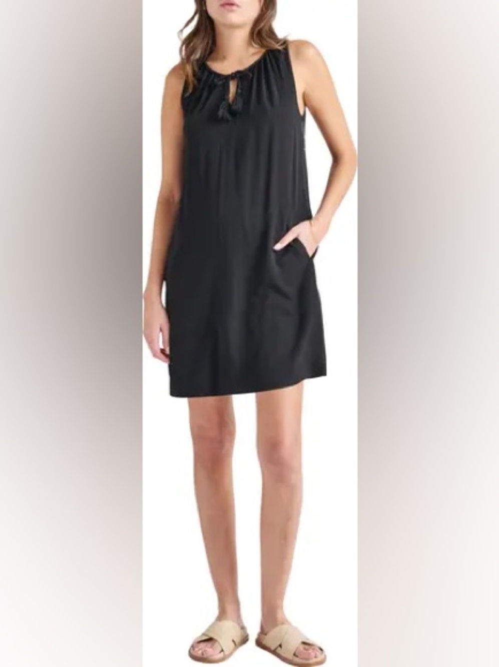Old Navy Black Sleeveless Tie-Front V-Neck Tunic or dress SP